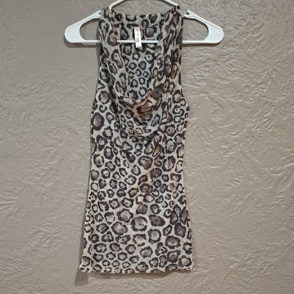 Sweet Pea Women's Brown and Black Fitted Sleeveless Tank Top Size L
